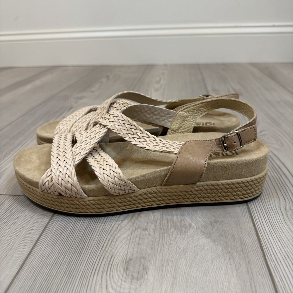 IGI & Co Cream/Tan Leather Sandal Woven Braid Women Sz 41 / 9.5 - 10‎